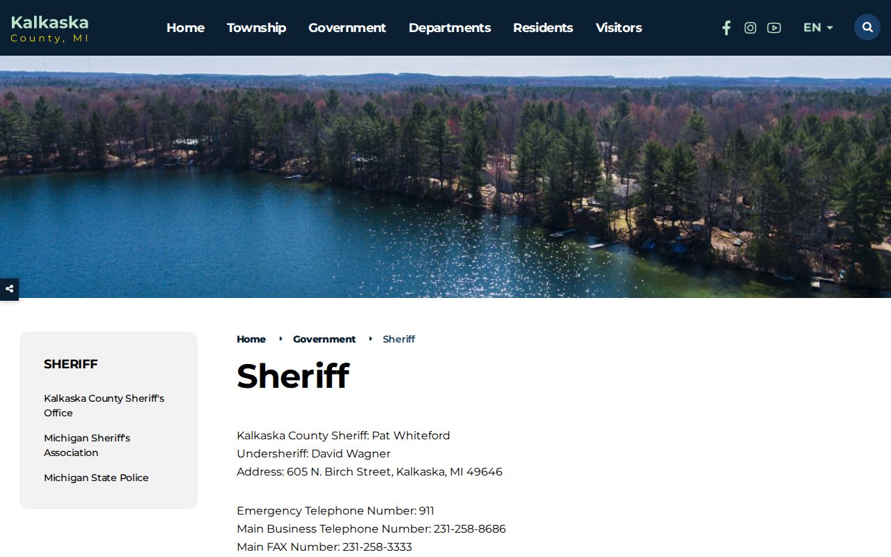 Kalkaska County criminal history sheriff and jail contact