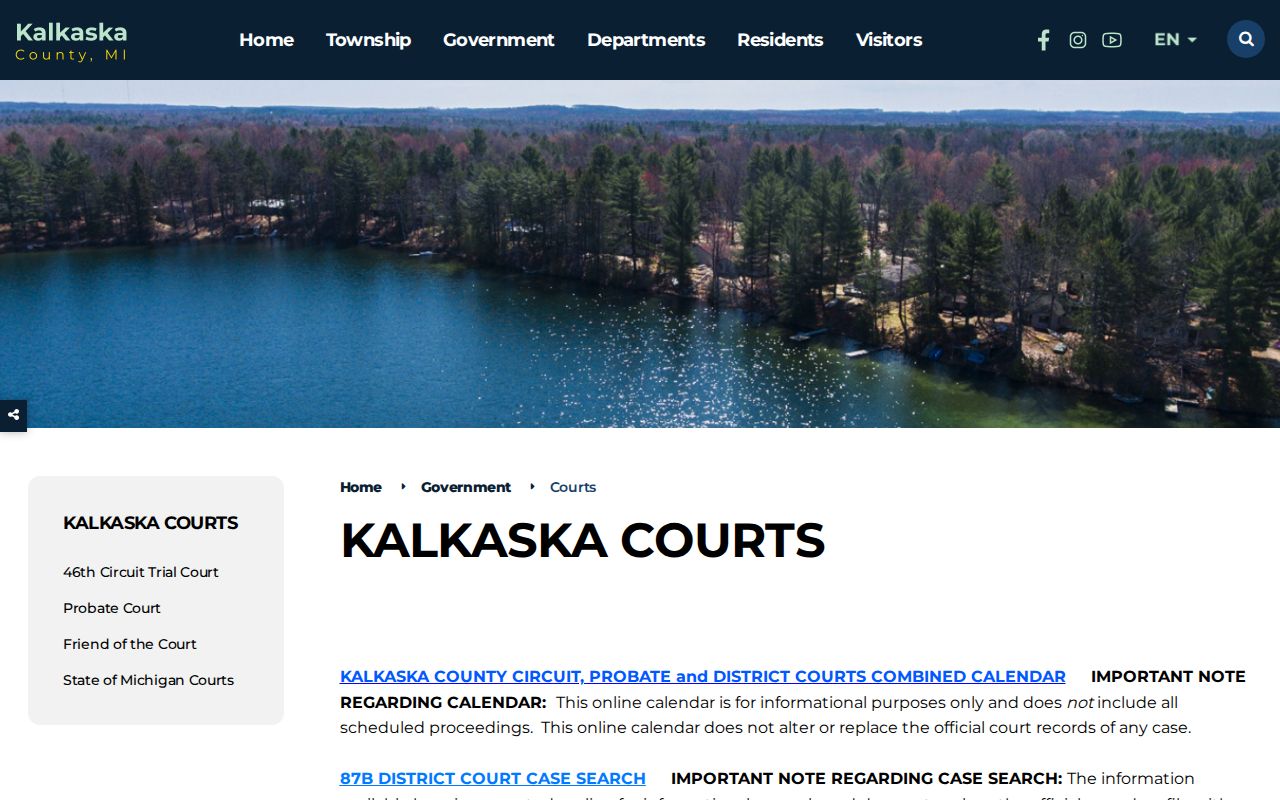 Kalkaska County criminal history court search links